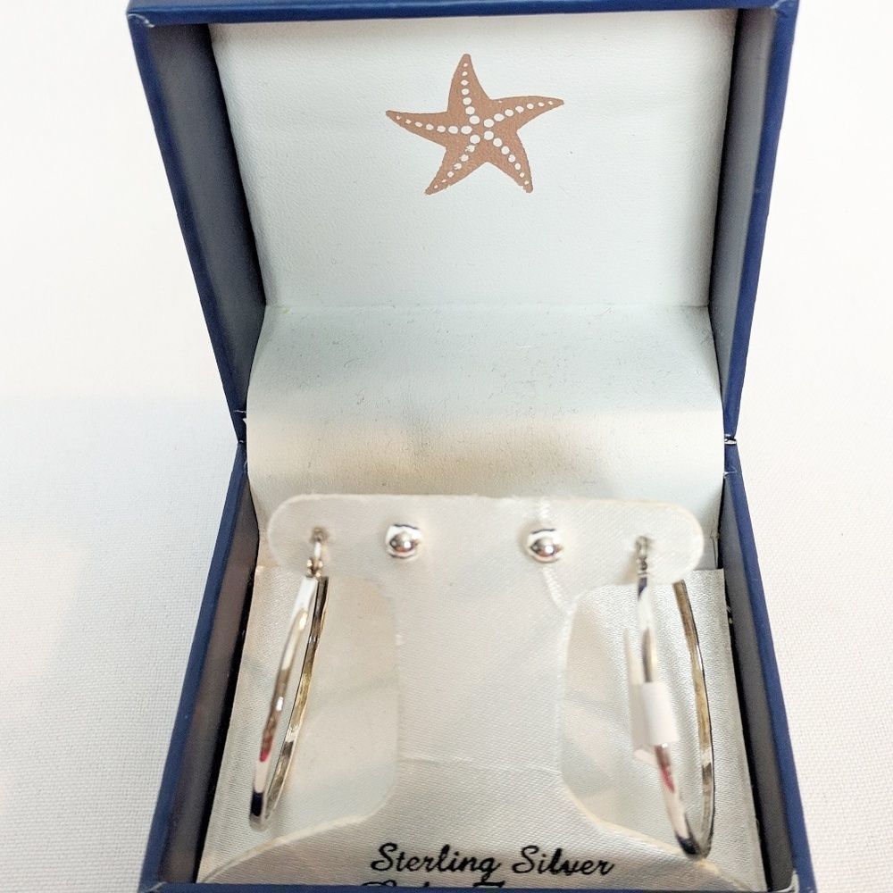 Sterling Silver 40mm Hoops & Stud Earrings - Picture 8 of 8